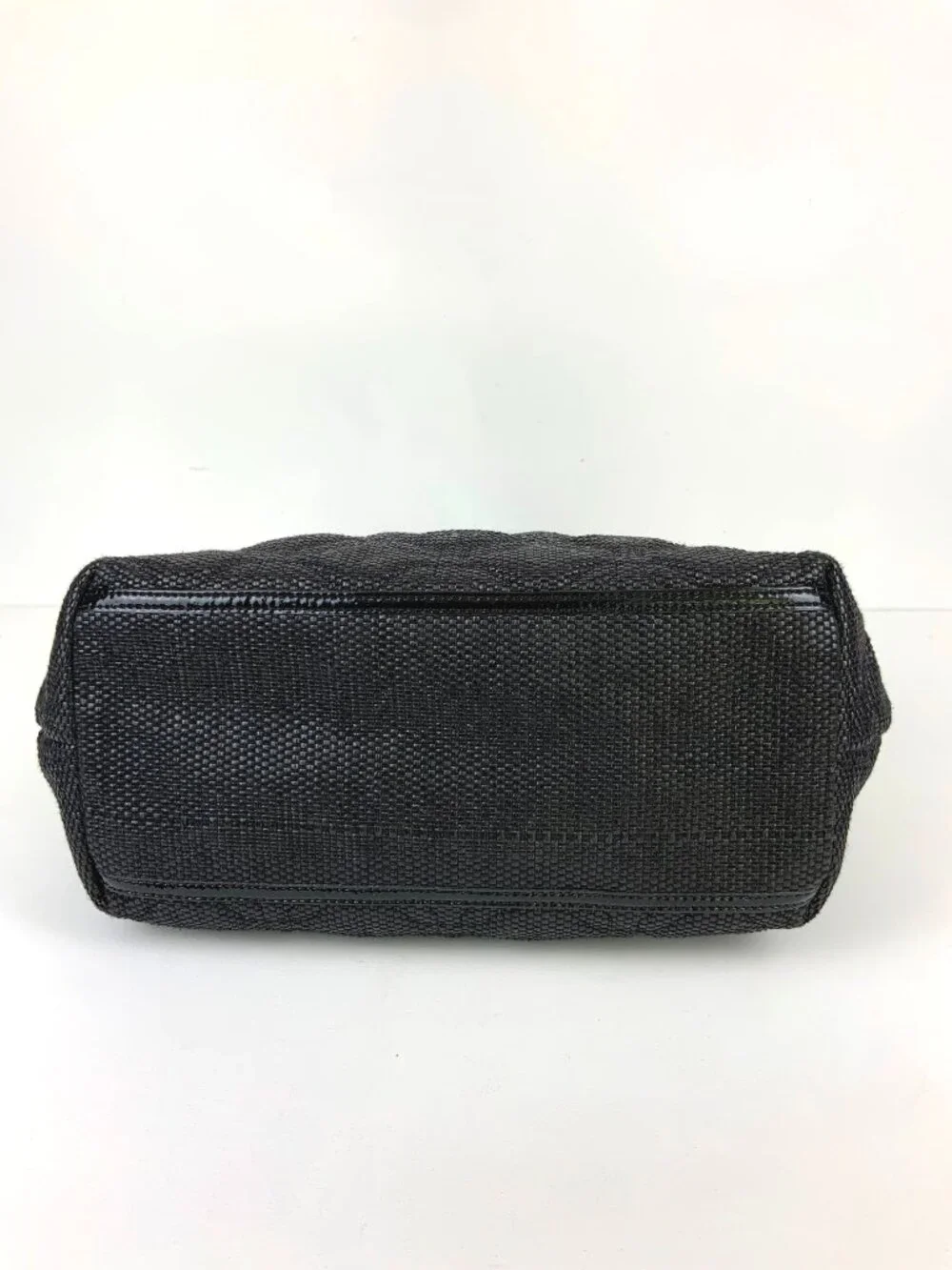 Kate Spade New York Black Quilted Woven Straw Satchel Hand Bag